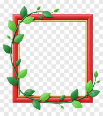 Red Frame With Green Vine PNG