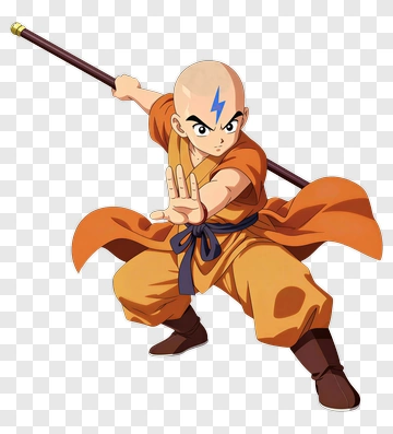 Aang In Combat Stance PNG