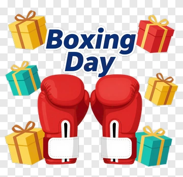 Boxing Day Gloves With Gifts PNG