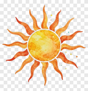 Watercolor Sun PNG