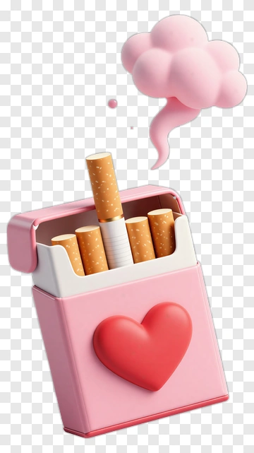 Pink Cigarette Pack With Heart PNG