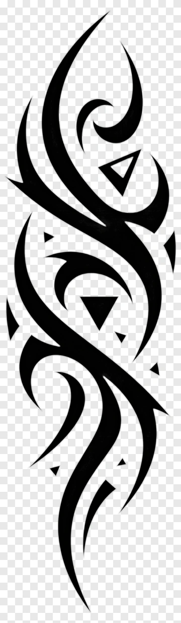 Tribal Tattoo Design With Geometric Elements PNG