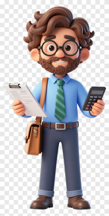Cartoon Teacher Holding Clipboard And Calculator PNG