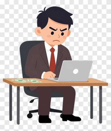 Angry Businessman At Work PNG