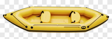 Yellow Inflatable Boat With Seats PNG
