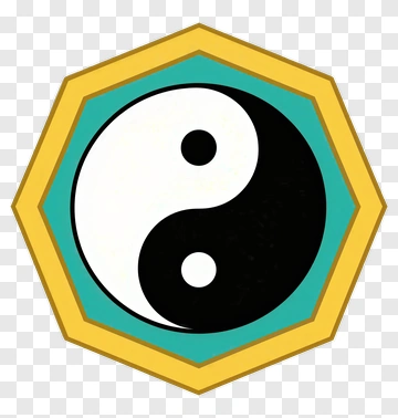 Yin Yang Symbol In Hexagon PNG