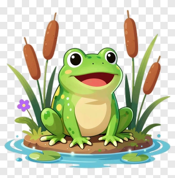 Happy Frog In Pond PNG