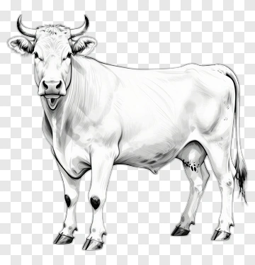 Hand Drawn Cow Illustration PNG
