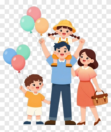 Happy Family Outing PNG