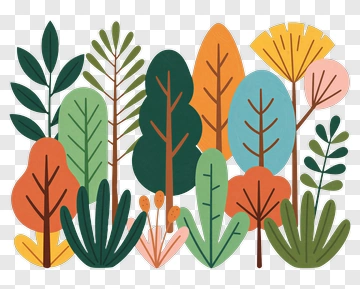 Colorful Forest Illustration PNG