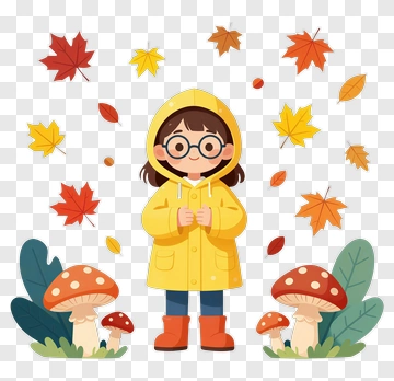Child In Yellow Raincoat PNG