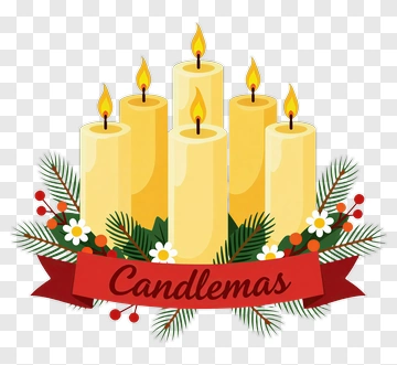 Candlemas With Lit Candles And Decorations PNG