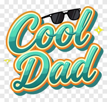 Cool Dad Lettering With Sunglasses PNG