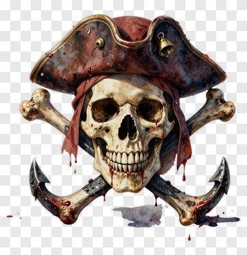 Pirate Skull With Crossbones And Anchor PNG