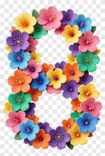 Floral Number Eight Decoration PNG