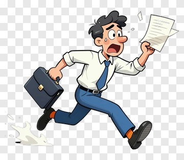 Man Running With Briefcase And Document PNG