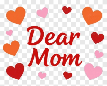 Dear Mom With Hearts PNG