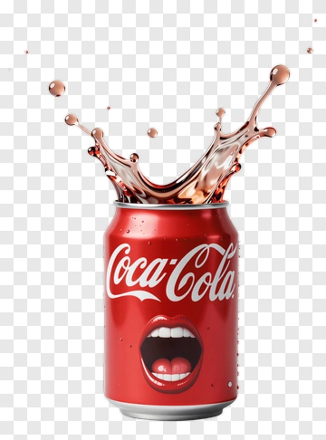 Coca-Cola Can With Spilled Soda PNG