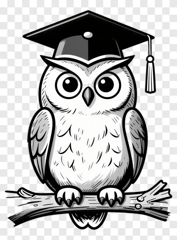 Owl Wearing Graduation Cap PNG