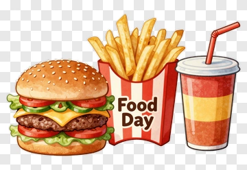 Hamburger Fries And Drink Combo PNG