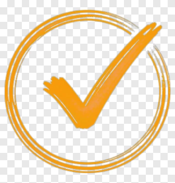 Orange Hand Drawn Checkmark In Circle PNG