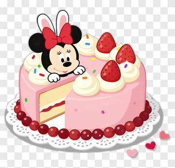 Minnie Mouse In A Pink Cake PNG