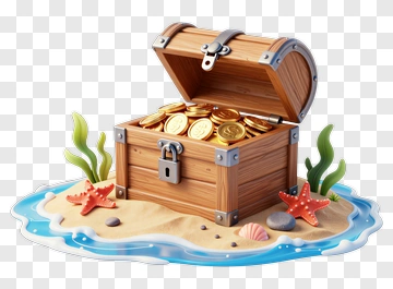 Open Treasure Chest With Gold Coins PNG