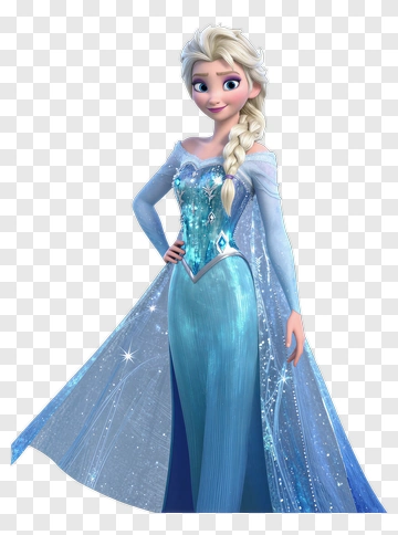 Elsa The Ice Queen In Blue Dress PNG