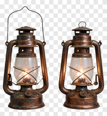 Two Vintage Oil Lanterns PNG