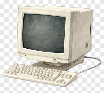 Vintage Computer Setup PNG