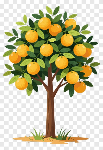 Orange Tree With Fruits PNG