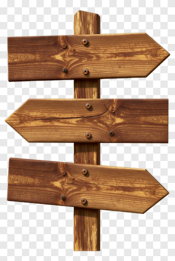 Wooden Signpost With Arrow Signs PNG