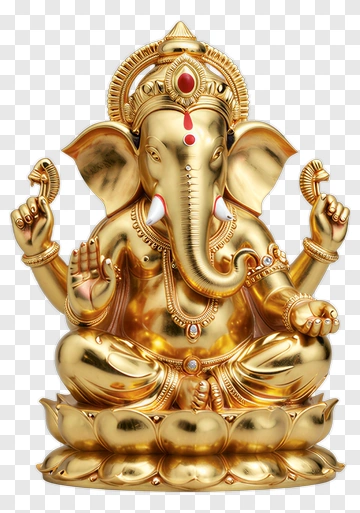 Golden Ganesha Statue PNG