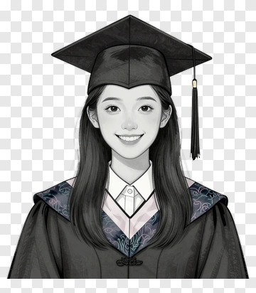 Graduate In Academic Regalia PNG