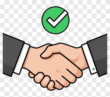 Business Handshake With Green Checkmark PNG