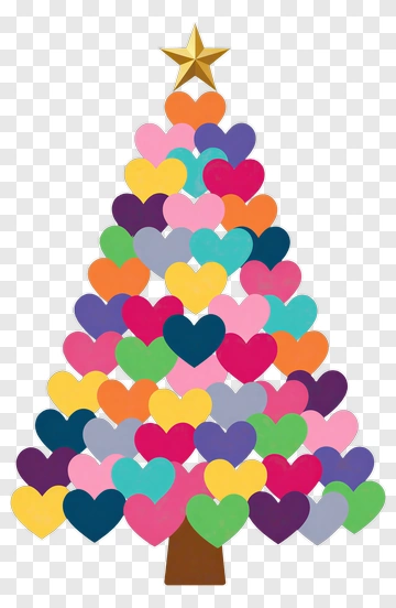 Heart Christmas Tree With Star Top PNG