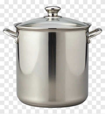 Stainless Steel Pot With Glass Lid PNG
