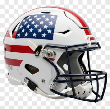 American Football Helmet With Flag Design PNG