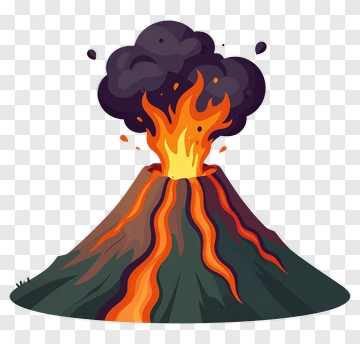 Volcano Eruption With Lava And Smoke PNG
