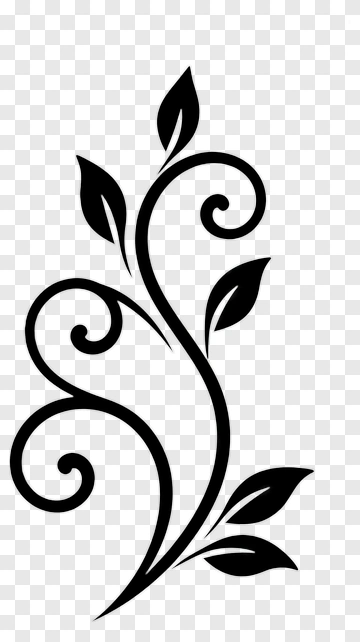 Black Floral Swirl Decorative Vine PNG