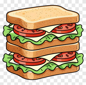 Delicious Sandwich With Tomato And Lettuce PNG