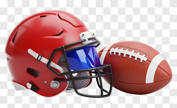 Red Football Helmet And Football PNG