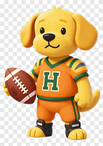 Cartoon Dog Football Player PNG