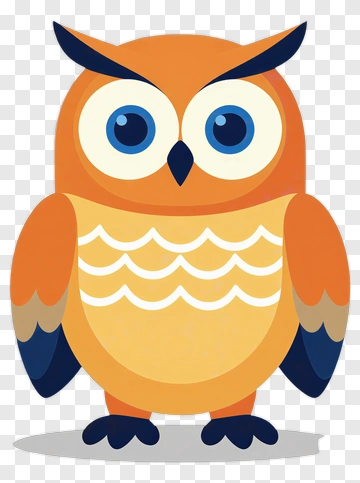 Cartoon Owl With Big Blue Eyes PNG