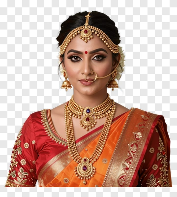 Indian Bride In Traditional Wedding Attire PNG