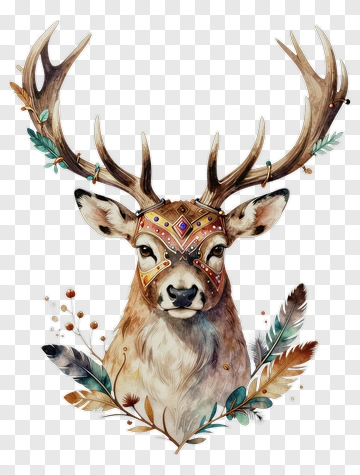 Deer With Ornate Mask PNG