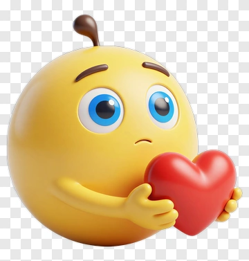 Yellow Emoji Holding Red Heart PNG