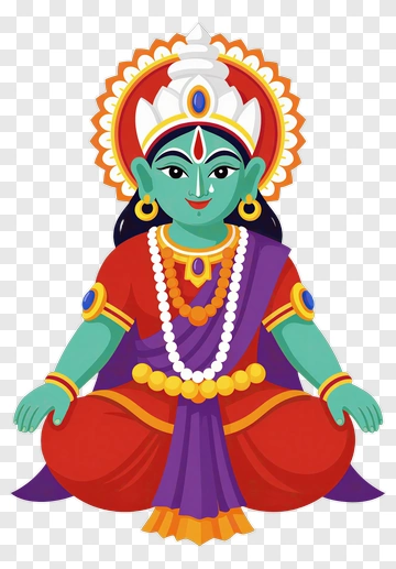 Green-Skinned Hindu Goddess PNG