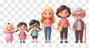 Cartoon Family Portrait PNG