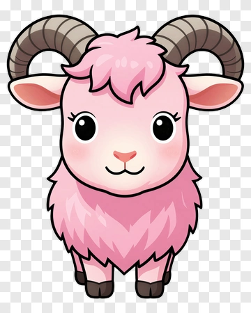 Cute Pink Cartoon Ram PNG